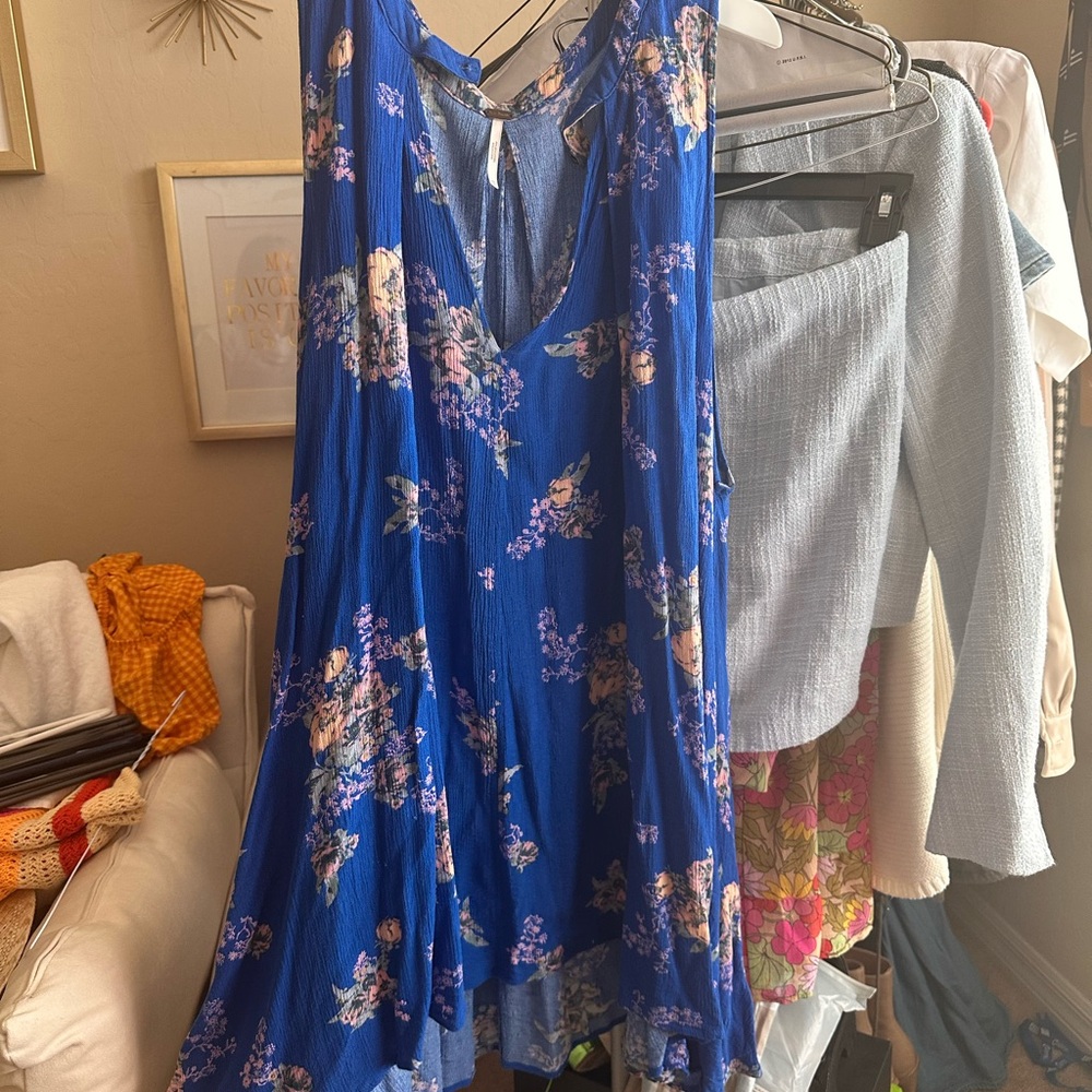 Free People Blue Floral Dress